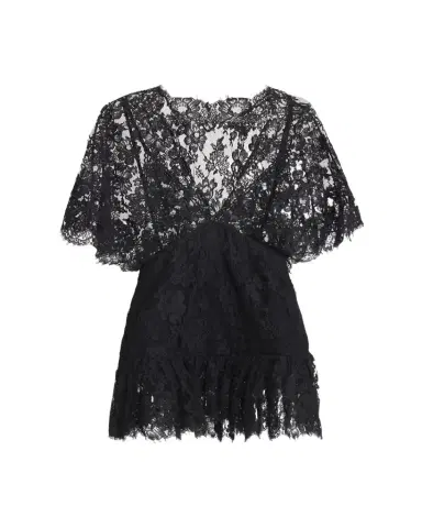 Chloé Lace Short-Sleeve Ruffle Top | Thumbnail 1
