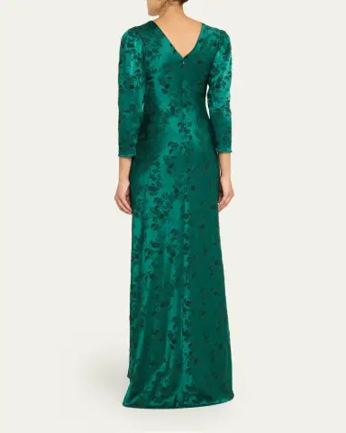 Saloni Sylvie Floral High-Neck Dress | Thumbnail 3
