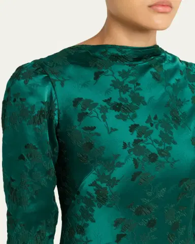 Saloni Sylvie Floral High-Neck Dress | Thumbnail 5