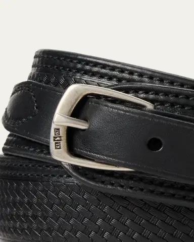Ralph Lauren Purple Label Topstitched Western Leather Belt | Thumbnail 4