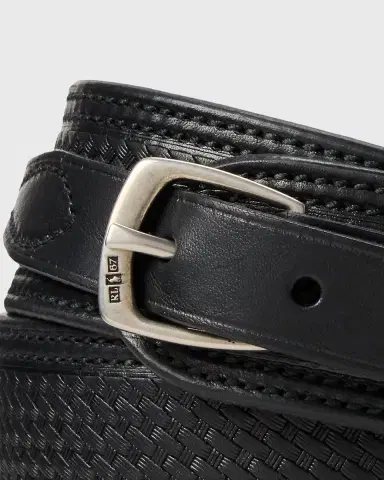 Ralph Lauren Purple Label Topstitched Western Leather Belt | Thumbnail 7