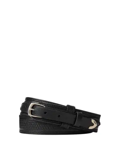 Ralph Lauren Purple Label Topstitched Western Leather Belt | Thumbnail 1
