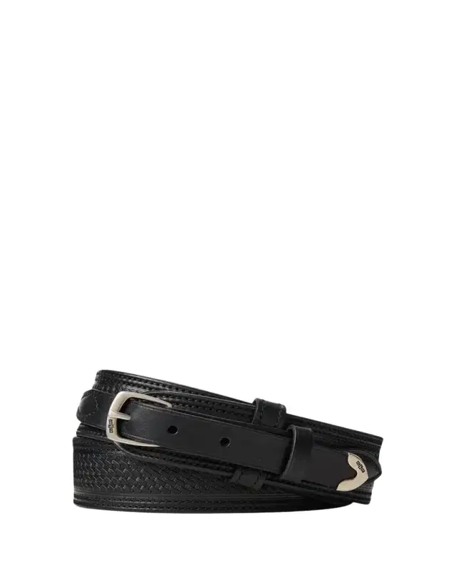 Ralph Lauren Purple Label Topstitched Western Leather Belt