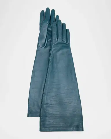 Saint Laurent Long Leather Gloves | Thumbnail 3
