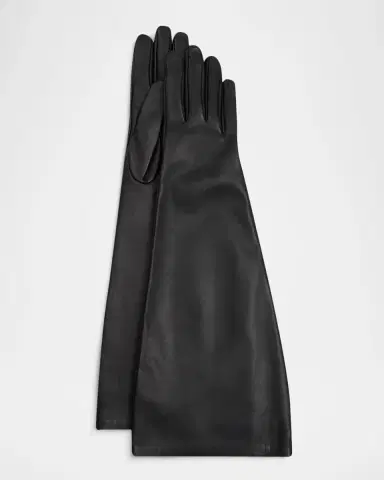 Saint Laurent Long Leather Gloves | Thumbnail 4