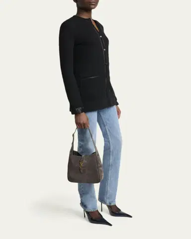 Saint Laurent Le 5 A 7 Small YSL Suede Shoulder Bag | Thumbnail 5