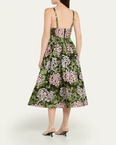 Bronx and Banco Eden Pleated Floral-Embroidered Midi Dress | Thumbnail 3 Bronx and Banco Eden Pleated Floral-Embroidered Midi Dress | Thumbnail 3