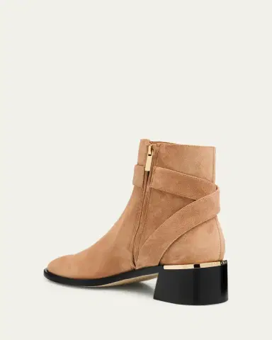 Jimmy Choo Noor 45 Suede Pearly-Button Ankle Boots | Thumbnail 4