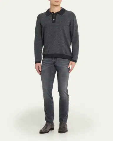Cesare Attolini Men's Five-Pocket Skinny Jeans | Thumbnail 2