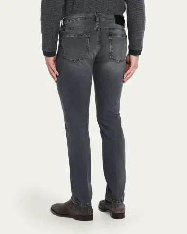 Cesare Attolini Men's Five-Pocket Skinny Jeans | Thumbnail 3