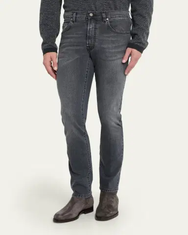 Cesare Attolini Men's Five-Pocket Skinny Jeans | Thumbnail 4
