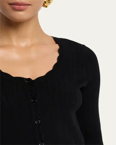 LoveShackFancy Martti Stretch Pointelle Cardigan | Thumbnail 5 LoveShackFancy Martti Stretch Pointelle Cardigan | Thumbnail 5