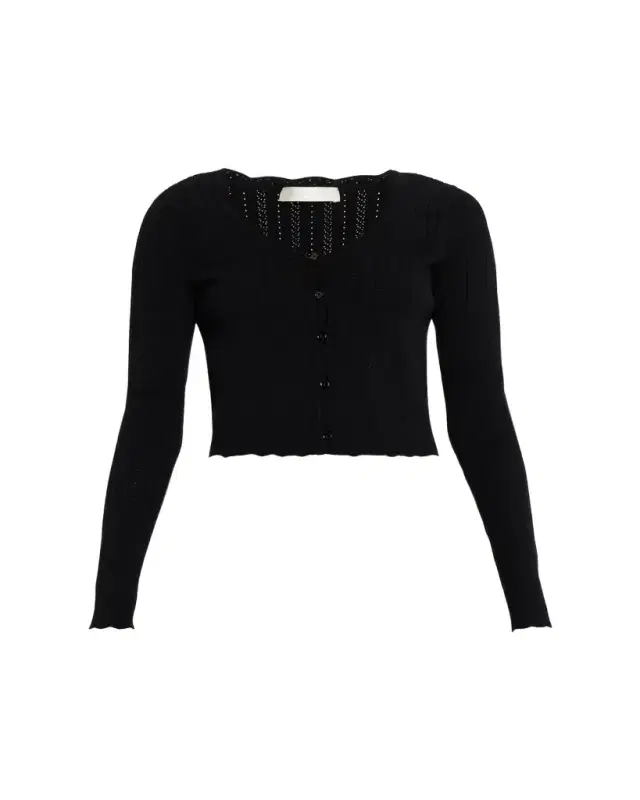 LoveShackFancy Martti Stretch Pointelle Cardigan