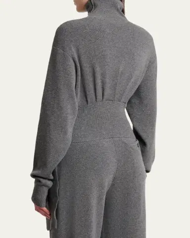 Lanvin Asymmetric Safety-Pin Gathered Cashmere Turtleneck Sweater | Thumbnail 3