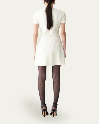 Carolina Herrera Pearly Embellished Short-Sleeve Mini Dress | Thumbnail 3