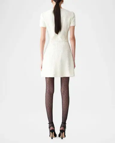 Carolina Herrera Pearly Embellished Short-Sleeve Mini Dress | Thumbnail 5