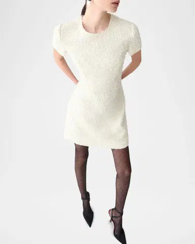 Carolina Herrera Pearly Embellished Short-Sleeve Mini Dress | Thumbnail 6