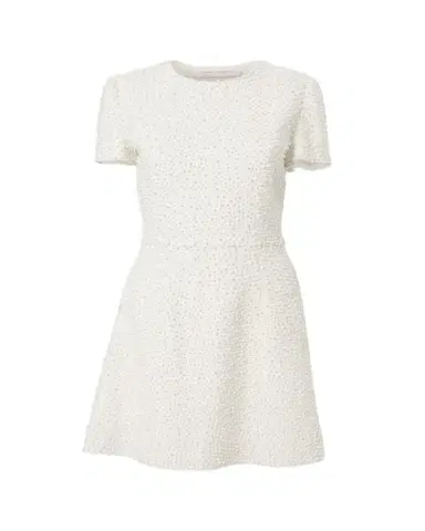 Carolina Herrera Pearly Embellished Short-Sleeve Mini Dress | Thumbnail 1