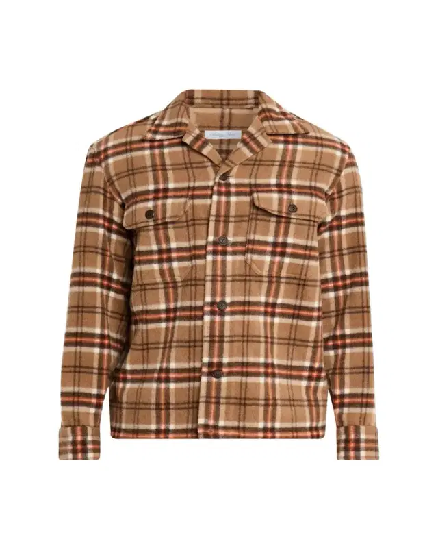 Men's Wool and Cashmere Double-Pocket Plaid Overshirt Men's Wool and Cashmere Double-Pocket Plaid Overshirt