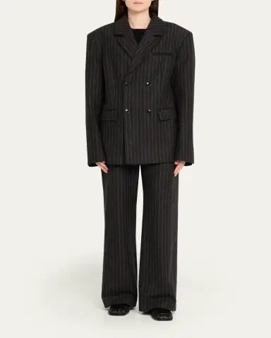 Nanushka Osono Pinstripe Wool Blazer | Thumbnail 2 Nanushka Osono Pinstripe Wool Blazer | Thumbnail 2