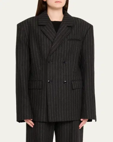 Nanushka Osono Pinstripe Wool Blazer | Thumbnail 4 Nanushka Osono Pinstripe Wool Blazer | Thumbnail 4