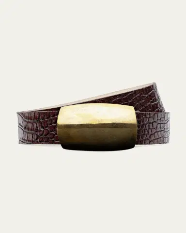 L'Agence Milou Croc-Embossed Leather Belt | Thumbnail 4