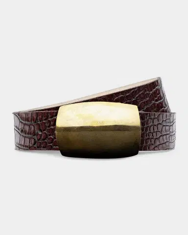 L'Agence Milou Croc-Embossed Leather Belt | Thumbnail 5