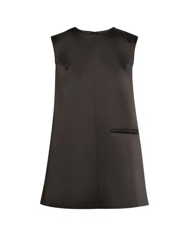 Sculptural Satin Mini Cape Dress