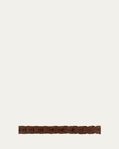Ralph Lauren Purple Label Men's Woven Leather Belt | Thumbnail 3 Ralph Lauren Purple Label Men's Woven Leather Belt | Thumbnail 3