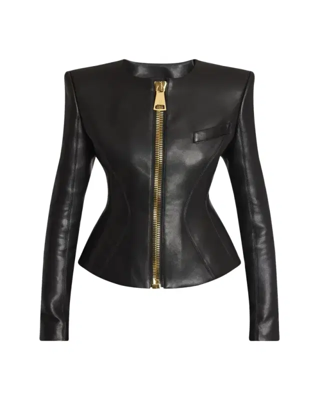 Fitted Lambskin Leather Jacket