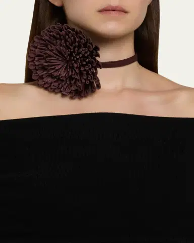 Alaïa Leather Flower Choker | Thumbnail 2