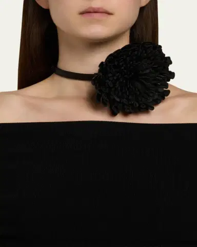 Alaïa Leather Flower Choker | Thumbnail 6