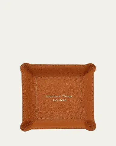 Graphic Image "Important Things Go Here" Leather Valet Tray | Thumbnail 2