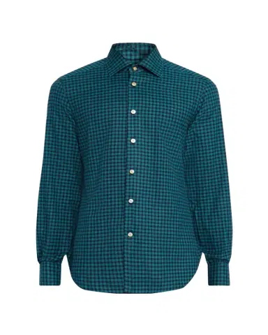 Kiton Men's Cotton Gingham Check Modern-Fit Sport Shirt | Thumbnail 1 Kiton Men's Cotton Gingham Check Modern-Fit Sport Shirt | Thumbnail 1