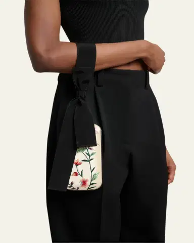 Givenchy Floral-Embroidered Wristlet Clutch Bag in Satin | Thumbnail 7 Givenchy Floral-Embroidered Wristlet Clutch Bag in Satin | Thumbnail 7