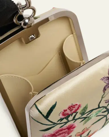Givenchy Floral-Embroidered Wristlet Clutch Bag in Satin | Thumbnail 9 Givenchy Floral-Embroidered Wristlet Clutch Bag in Satin | Thumbnail 9