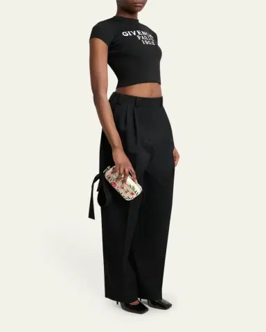 Givenchy Floral-Embroidered Wristlet Clutch Bag in Satin | Thumbnail 10 Givenchy Floral-Embroidered Wristlet Clutch Bag in Satin | Thumbnail 10