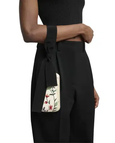 Givenchy Floral-Embroidered Wristlet Clutch Bag in Satin | Thumbnail 1 Givenchy Floral-Embroidered Wristlet Clutch Bag in Satin | Thumbnail 1