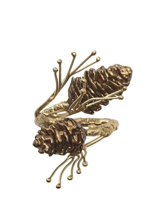 Gilded Pine Napkin Ring