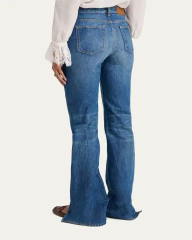Chloé Denim Bootcut-Leg Split-Hem Pants | Thumbnail 3 Chloé Denim Bootcut-Leg Split-Hem Pants | Thumbnail 3