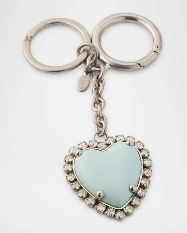 Valentino Garavani VLOGO Signatur Embellished Heart Keyring | Thumbnail 4