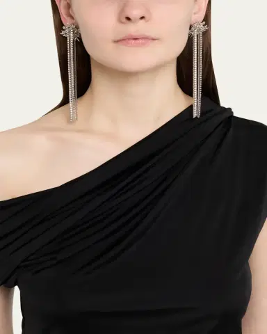 McQueen Sunflower Crystal Fringe Drop Earrings | Thumbnail 2