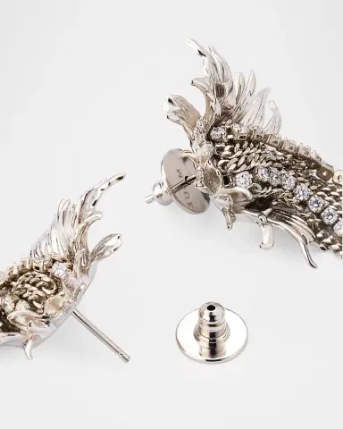 McQueen Sunflower Crystal Fringe Drop Earrings | Thumbnail 7