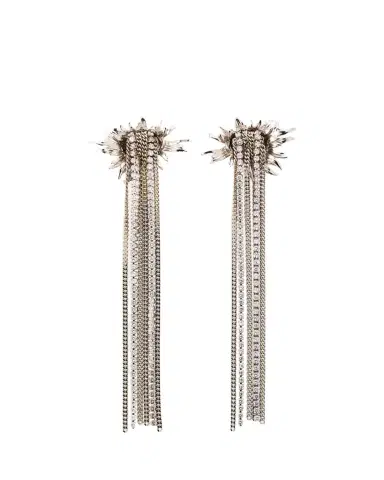 McQueen Sunflower Crystal Fringe Drop Earrings | Thumbnail 1