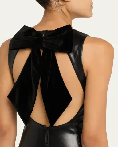 ALICE + OLIVIA Wynell Vegan Leather Knee-Length Dress | Thumbnail 5
