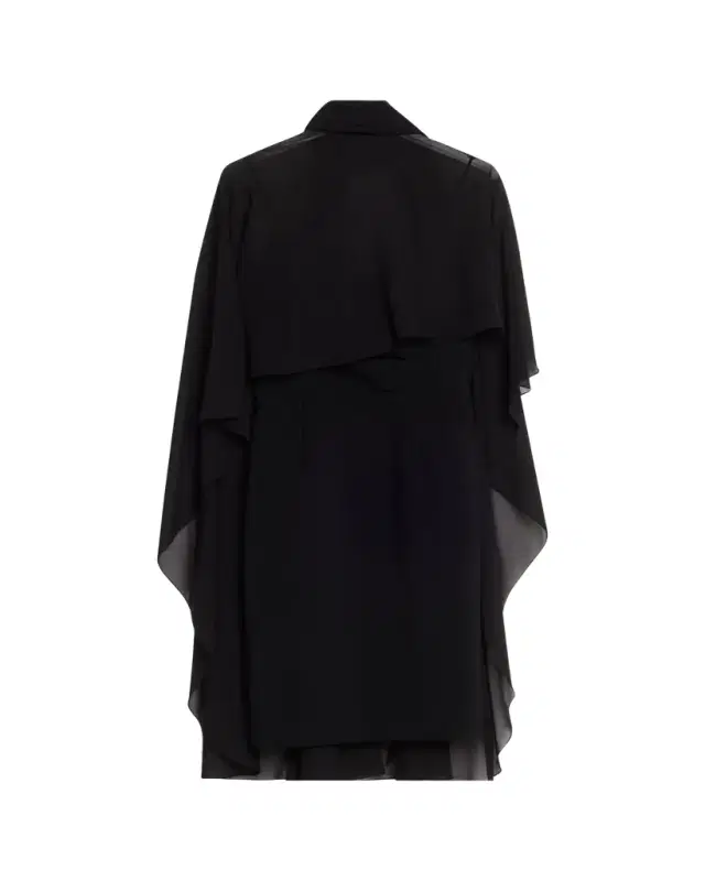 Rickie Freeman for Teri Jon Chiffon Tie-Neck Cape Slip Dress