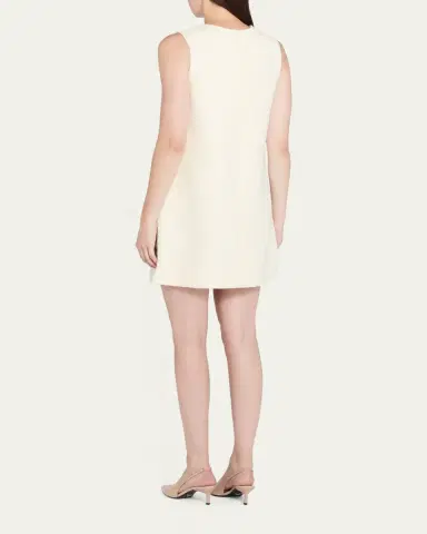Oscar de la Renta Foxglove Embroidered Tweed Mini Shift Dress | Thumbnail 3