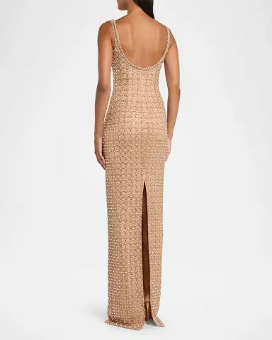 PAMELLA ROLAND Crystal Embroidered Tulle Column Gown | Thumbnail 7 PAMELLA ROLAND Crystal Embroidered Tulle Column Gown | Thumbnail 7