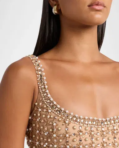 PAMELLA ROLAND Crystal Embroidered Tulle Column Gown | Thumbnail 9 PAMELLA ROLAND Crystal Embroidered Tulle Column Gown | Thumbnail 9