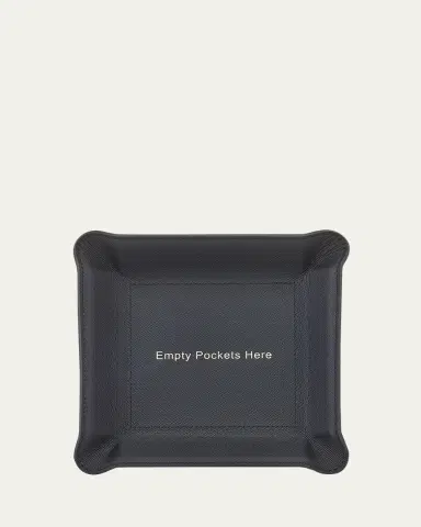 Graphic Image "Empty Pockets Here" Leather Valet Tray | Thumbnail 2 Graphic Image "Empty Pockets Here" Leather Valet Tray | Thumbnail 2